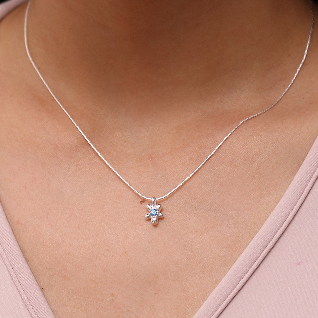 Blue star pendant necklace-0