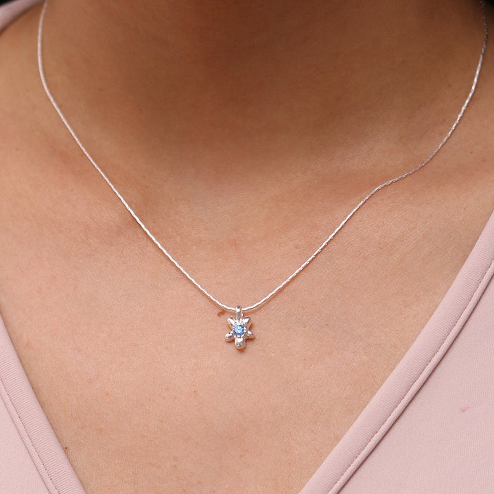 Blue star pendant necklace-0