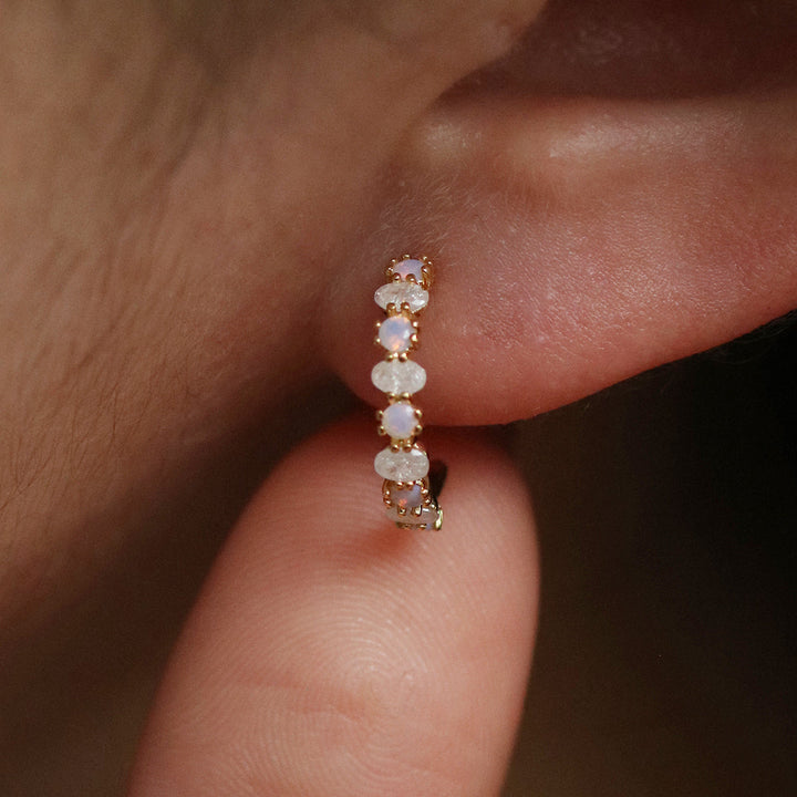 Pastel moonstone semi-hoop earrings-1