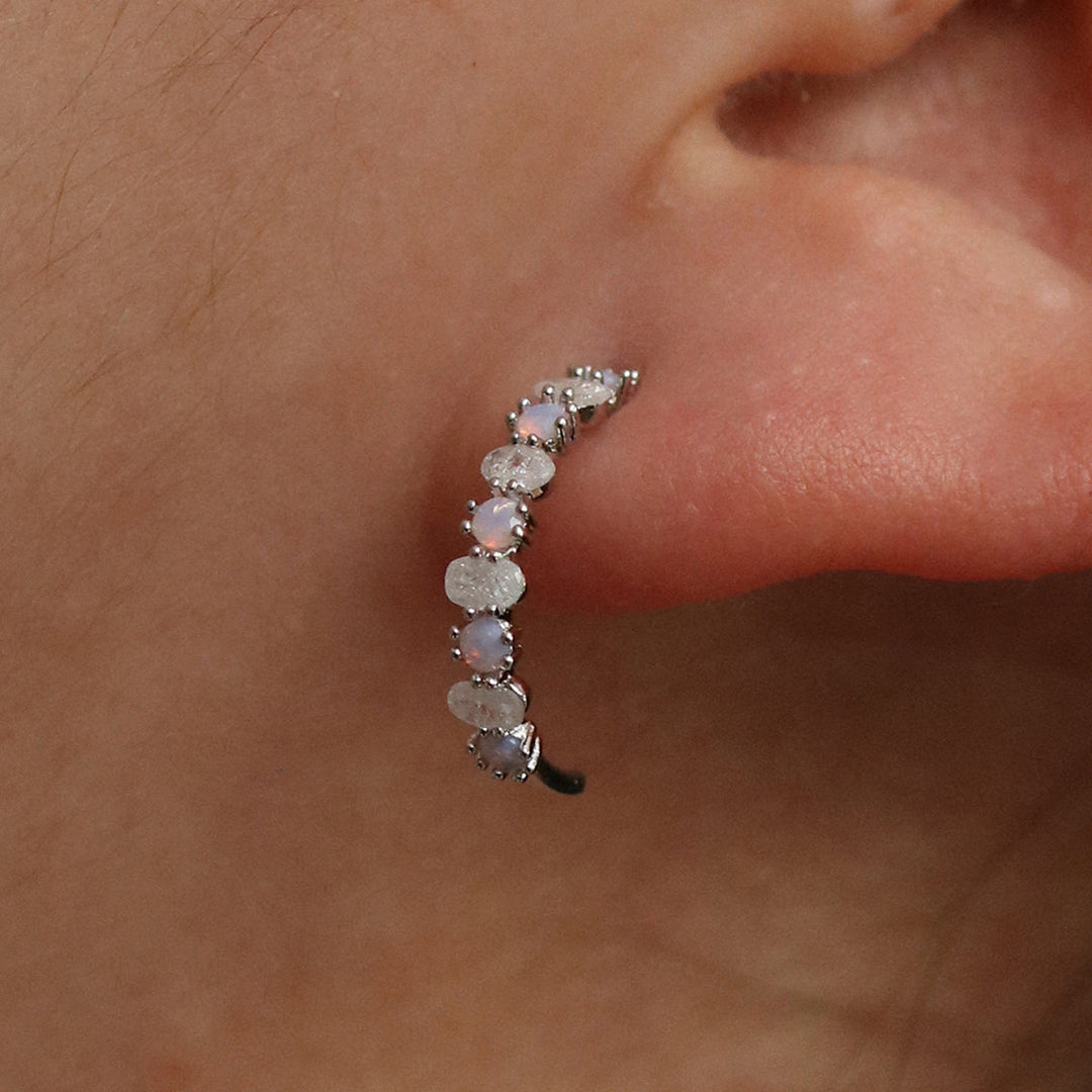 Pastel moonstone semi-hoop earrings-2