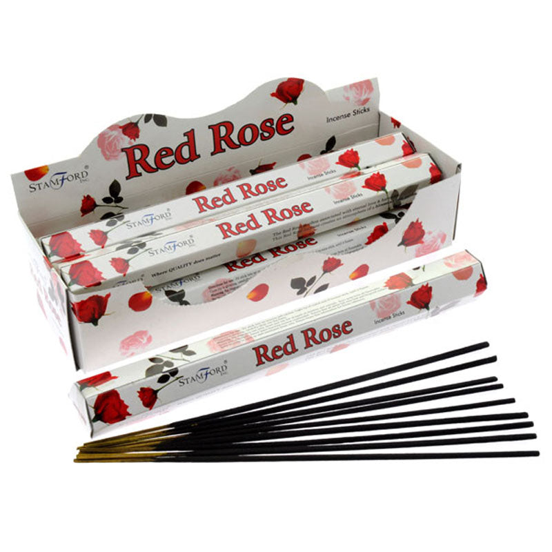 Stamford Premium Hex Incense Sticks Red Rose INC223