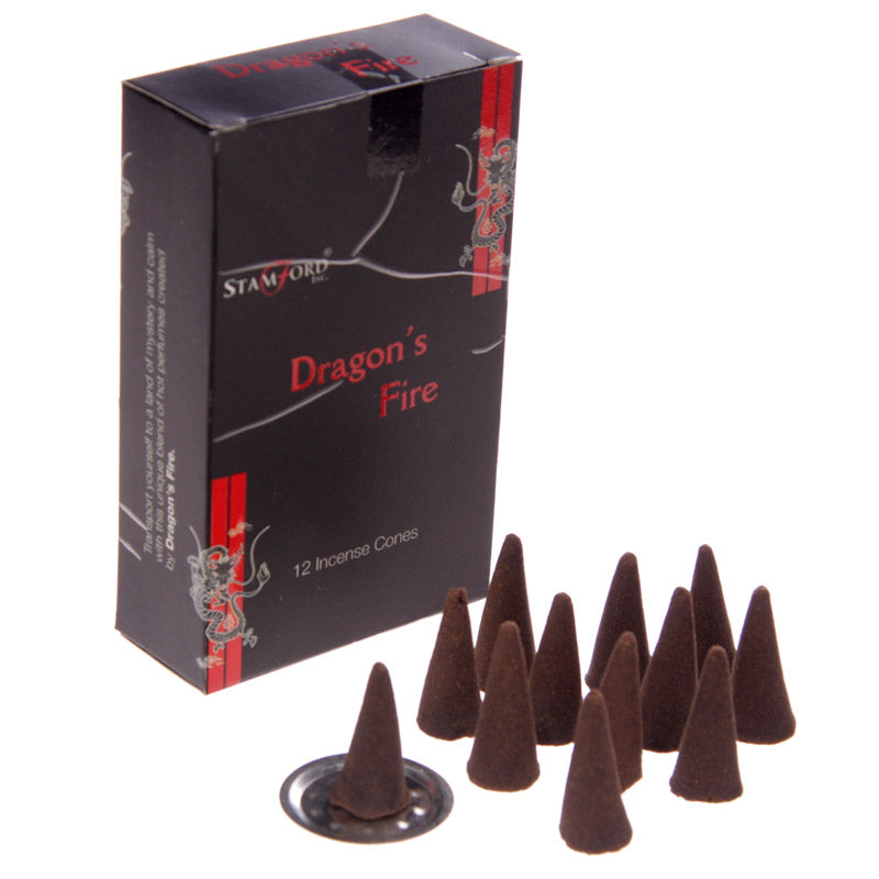 Stamford Black Incense Cones Dragons Fire INC289C