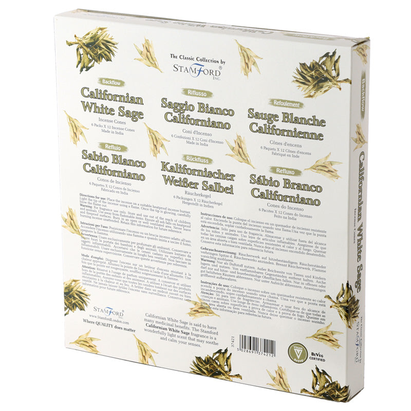 Stamford Backflow Incense Cones Californian White Sage INC661