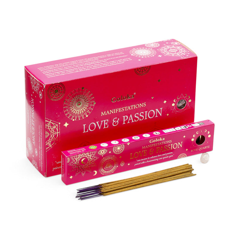 Goloka Manifestations Love & Passion Rose & Rose Quartz Gemstone Set INC843
