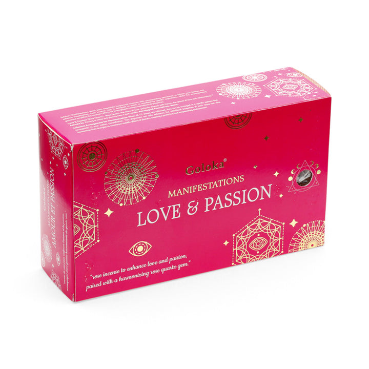 Goloka Manifestations Love & Passion Rose & Rose Quartz Gemstone Set INC843
