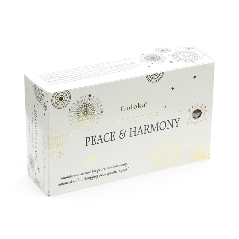 Goloka Manifestations Peace & Harmony Sandalwood & Rock Quartz Gemstone Set INC844