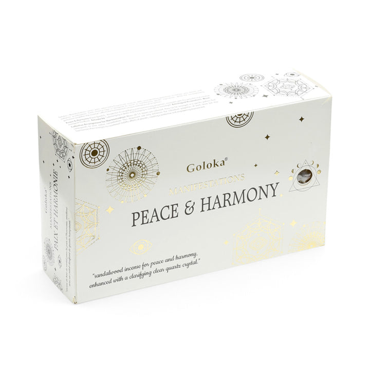 Goloka Manifestations Peace & Harmony Sandalwood & Rock Quartz Gemstone Set INC844