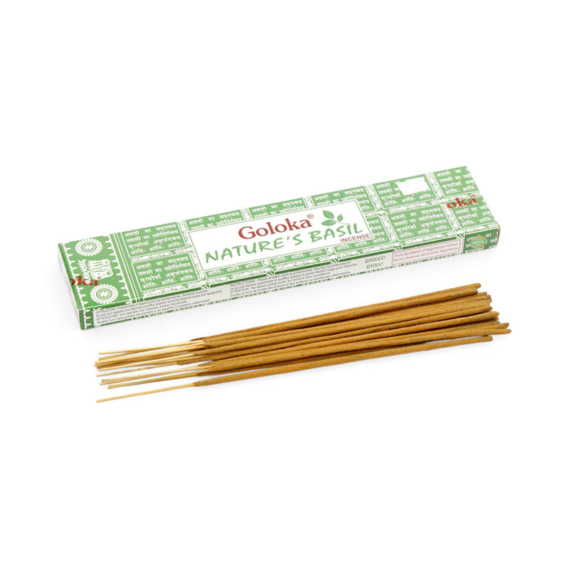 Goloka Nature's Basil Incense Sticks INC847