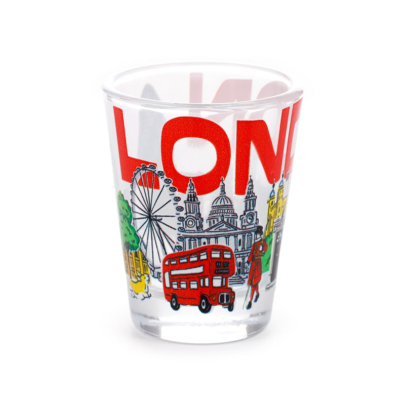 Set of 2 London Souvenir Glass Shot Glasses (50ml) JAR102