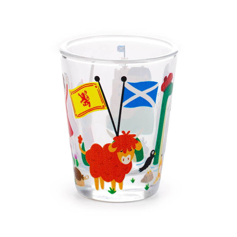 Set of 2 Scotland Souvenir Glass Shot Glasses (50ml) JAR103