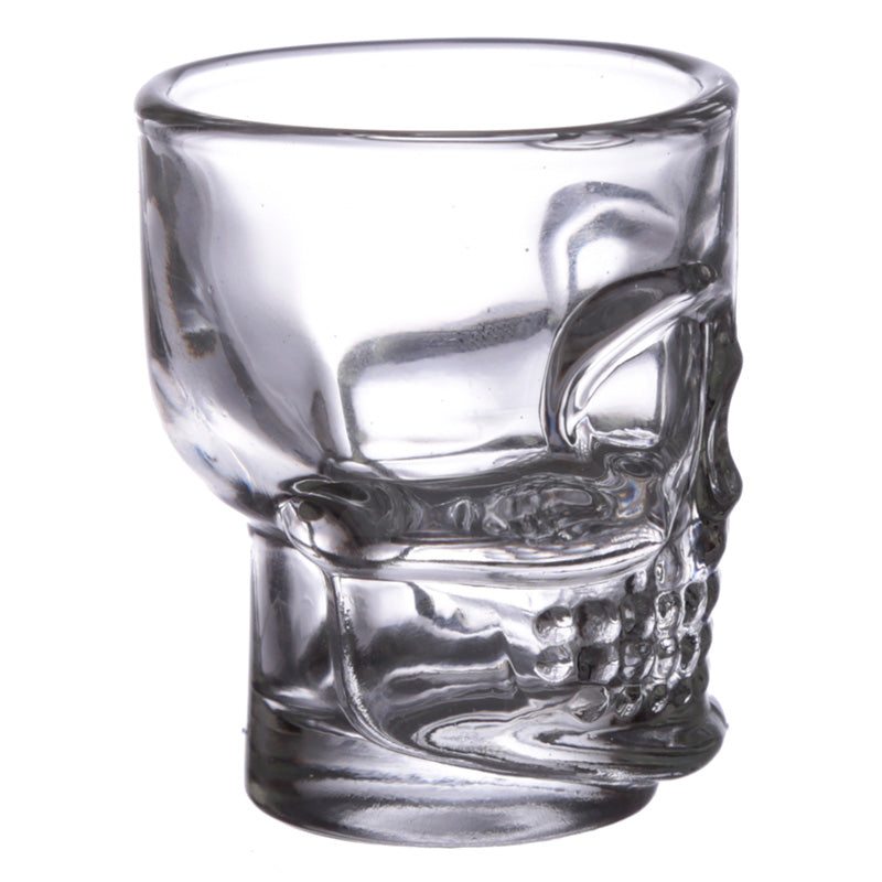 Set of 2 Skulls and Roses Glass Skull Shot Glasses (60ml) JAR74