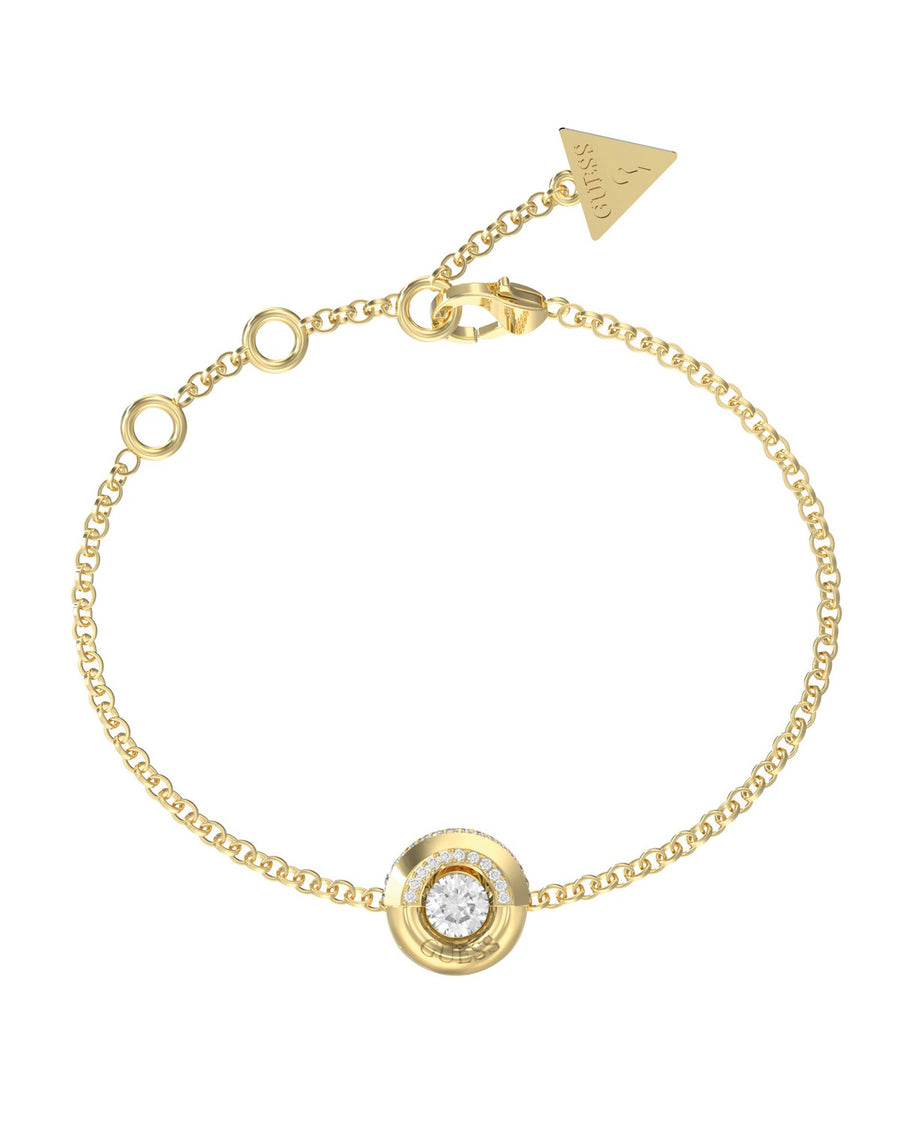 Guess Womens Large Majorelle 12mm Coin Pave Bracelet UBB05378YGL