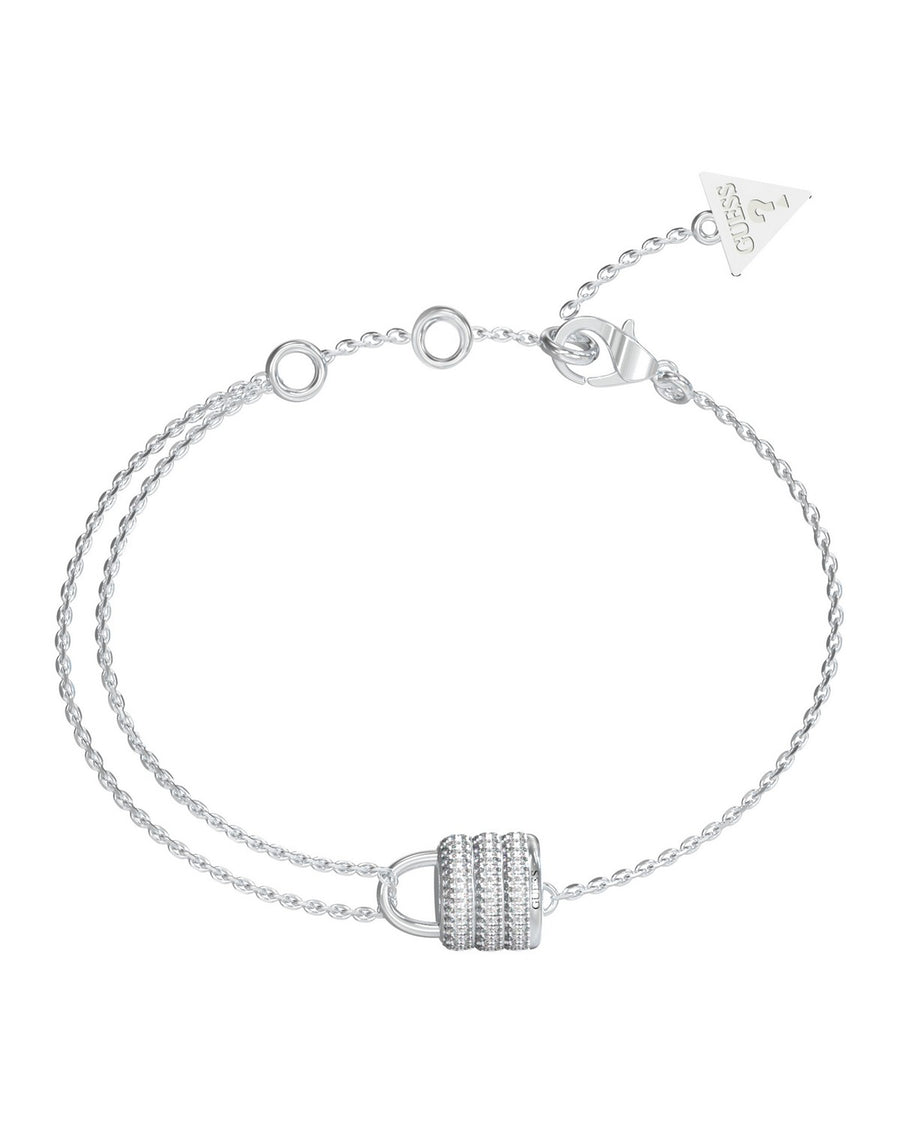 Guess Womens Large Guess My Secret Mini Pave Padlock Bracelet UBB05418RHL