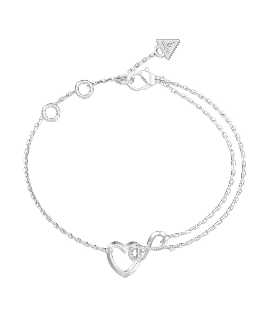 Guess Womens Large Iconique Infinity & Heart Bracelet UBB05531RHL