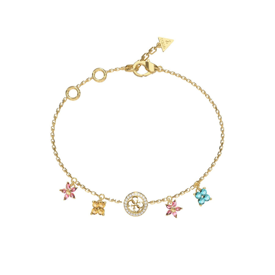 Guess Secret Garden Women's Gold Multicolor Cubic Zirconia Bracelet UBB06033YGMCL