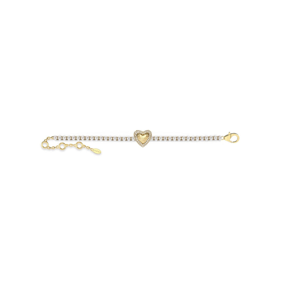 Guess Beloved Women's Gold Cubic Zirconia Heart Bracelet UBB06093YGL