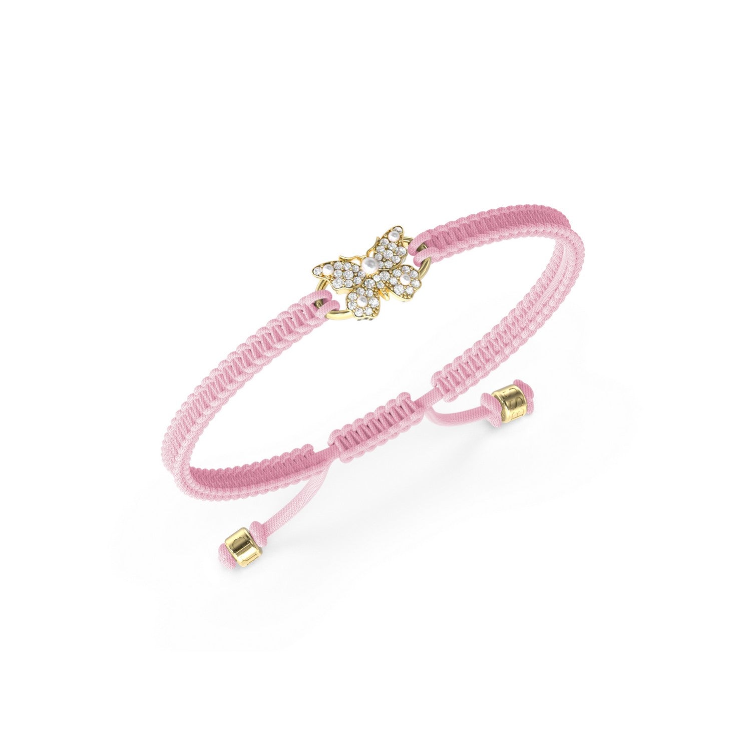 Guess Borboleta Womens Yellow Gold And Fuchsia Crystal Bracelet UBB06133YGFC