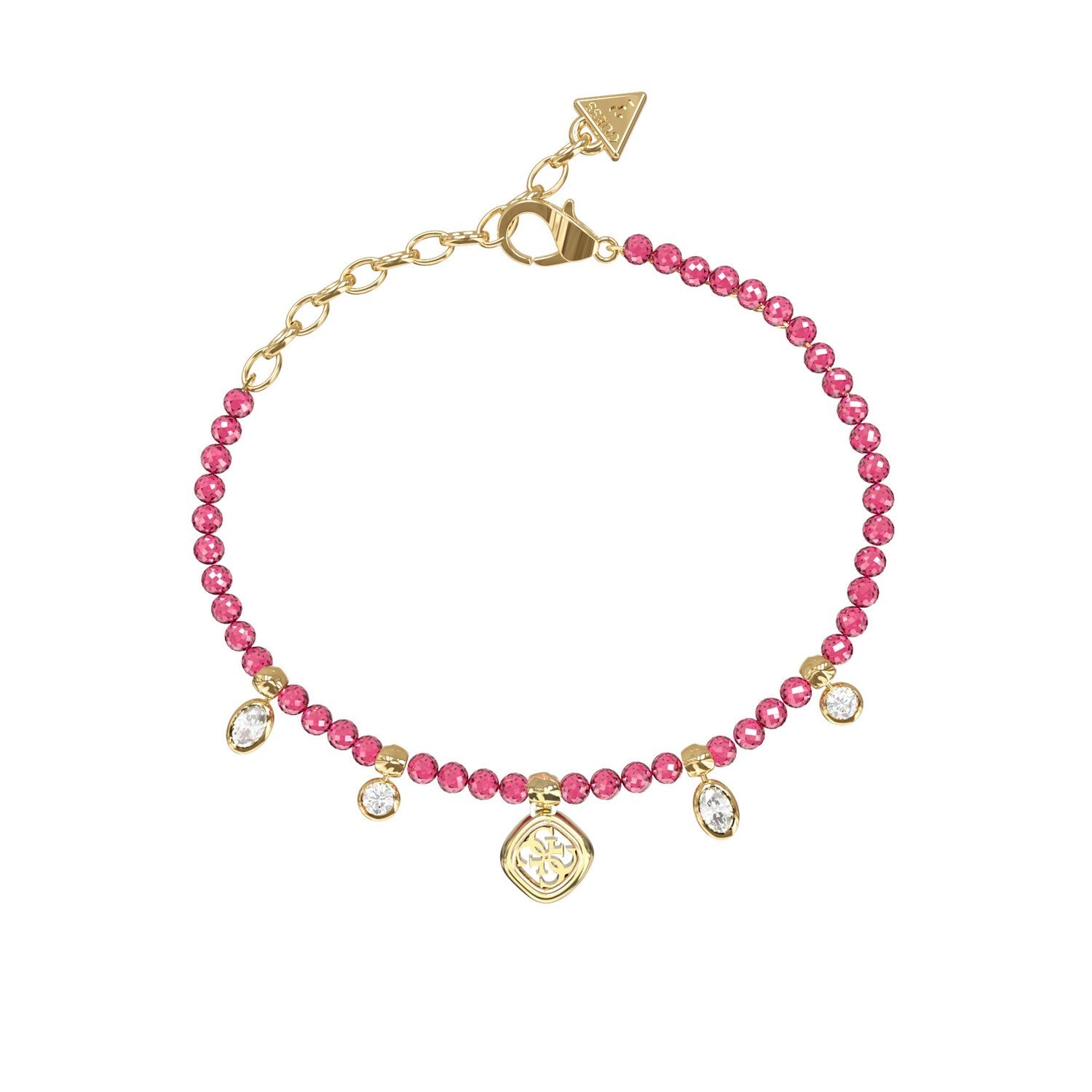 Guess Jaipur Splendor Womens Yellowgold And Lightrose Cubic Zirconia Bracelet UBB06145YGFCL