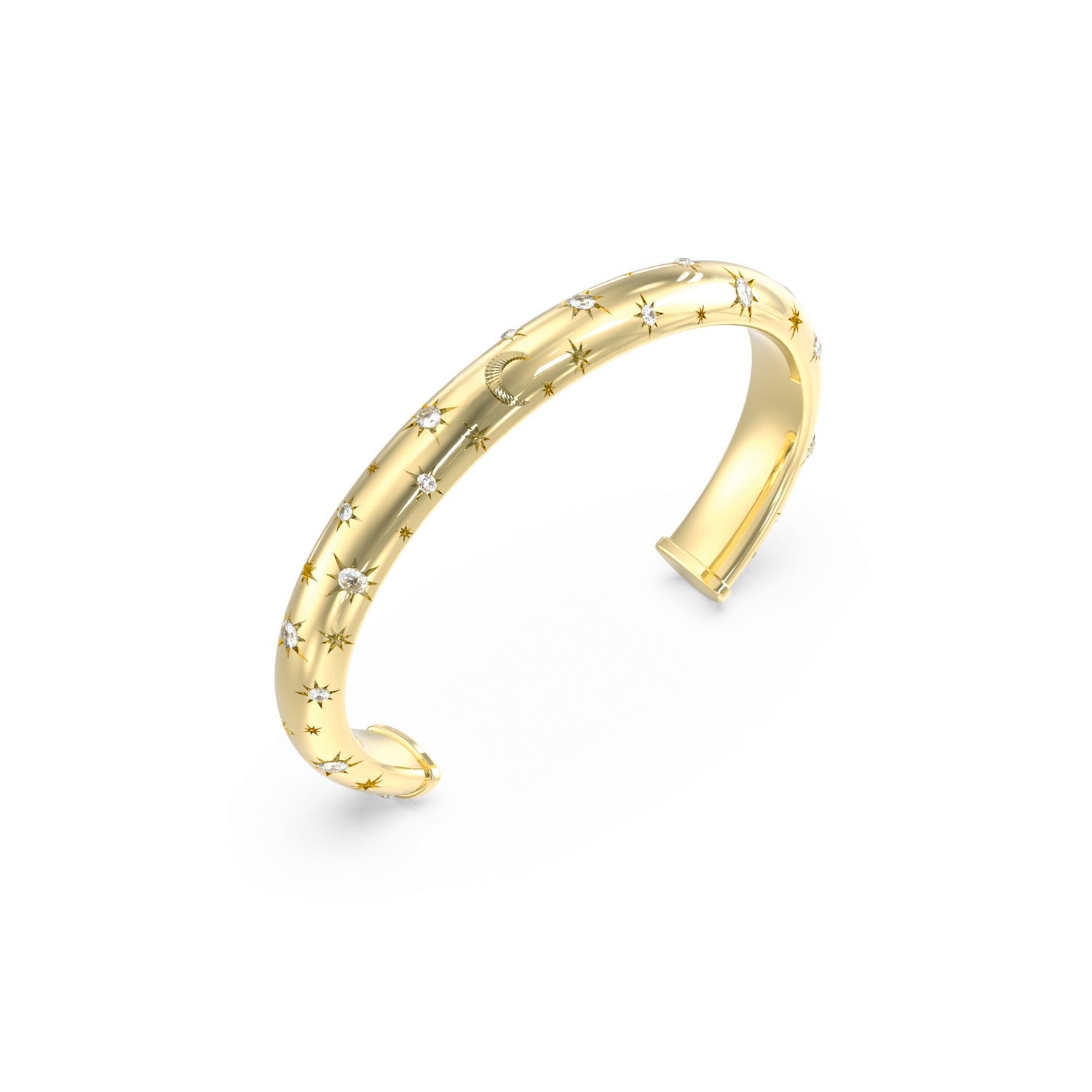 Guess Aurora Womens Yellow Gold Crystal Bracelet UBB06242YGL