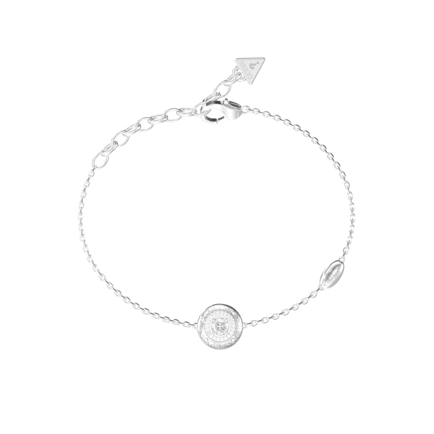 Guess Sparks Womens Silver Cubic Zirconia Bracelet UBB06288RHL