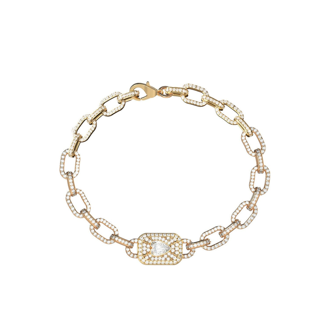 Guess Jewellery Womens Crystals Love Tag Bracelet UBB06350YGL