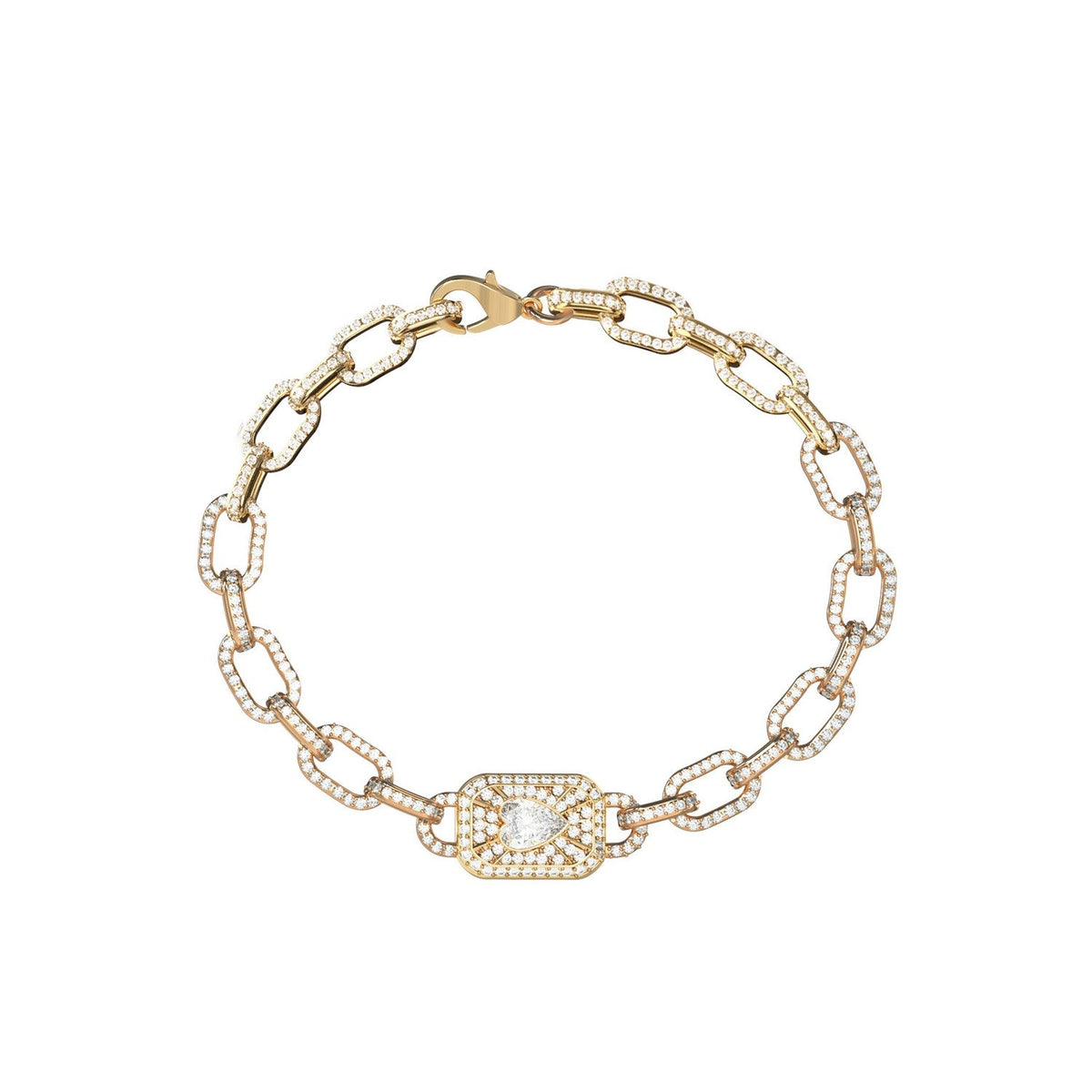 Guess Jewellery Womens Crystals Love Tag Bracelet UBB06350YGL