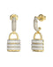 Guess Womens Guess My Secret 27mm Pave Padlock Pendants UBE05407YG