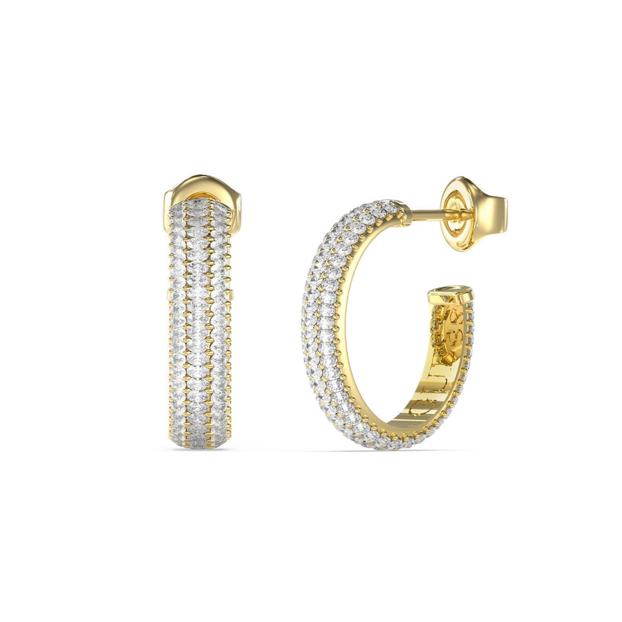 Guess Essenza Women's Gold Cubic Zirconia Hoop Earrings UBE06020YG