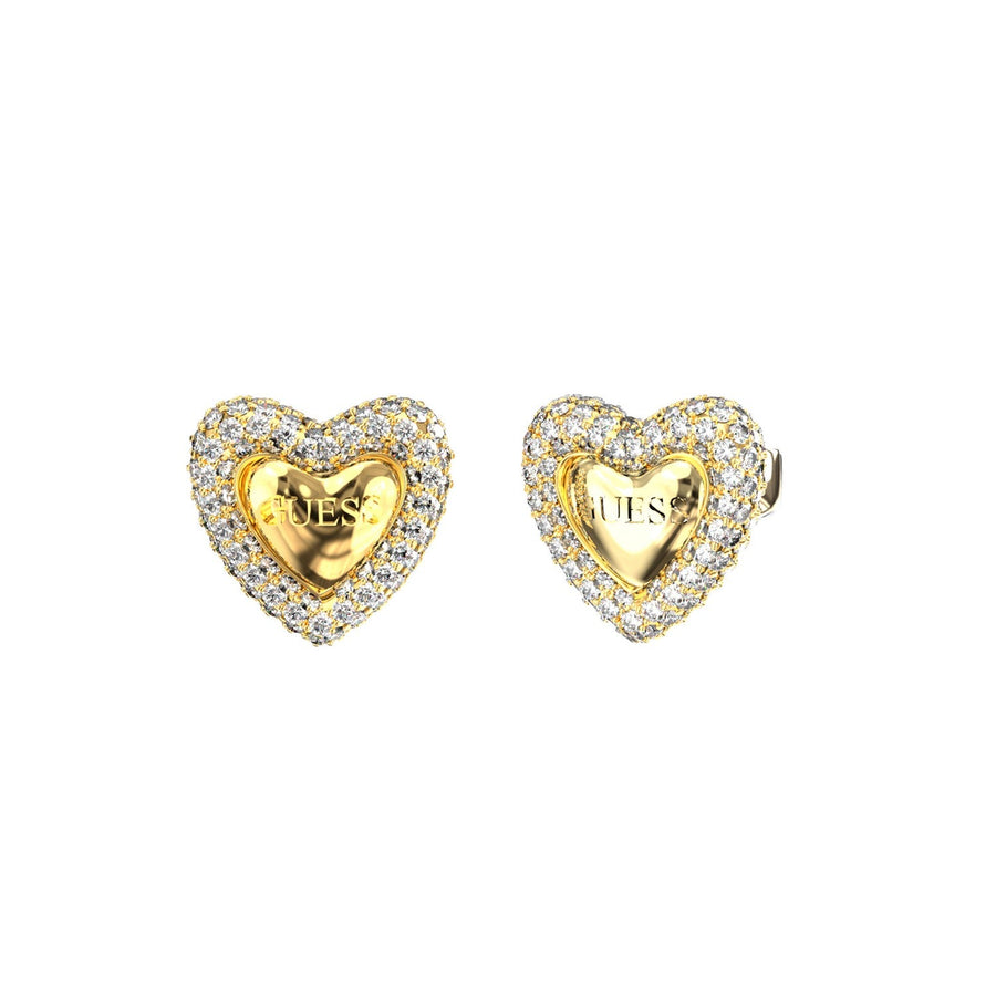 Guess Beloved Women's Gold Crystal Heart Earrings UBE06096YG