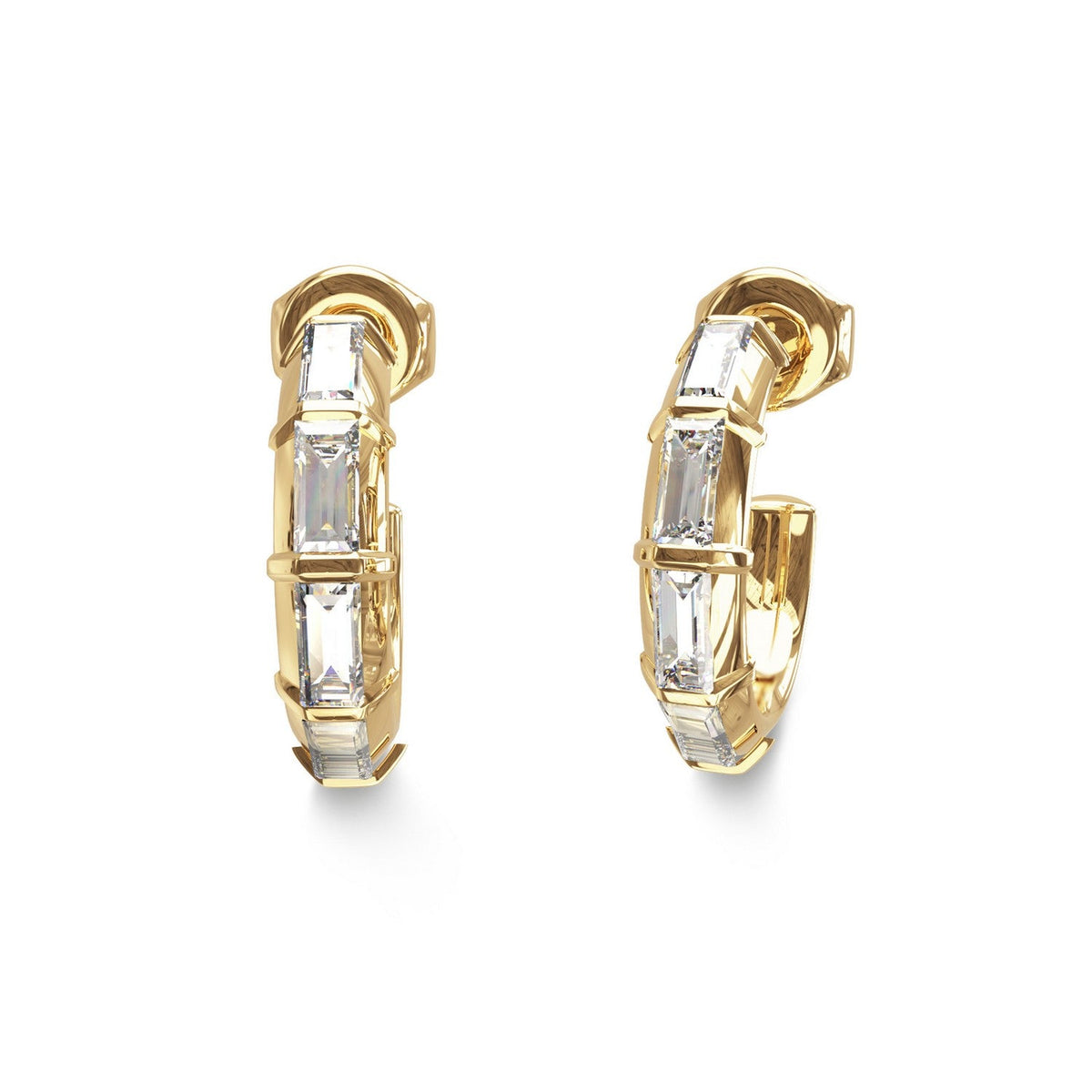 Guess Jewellery Womens 16Mm Baguettes Hoops UBE06332YG