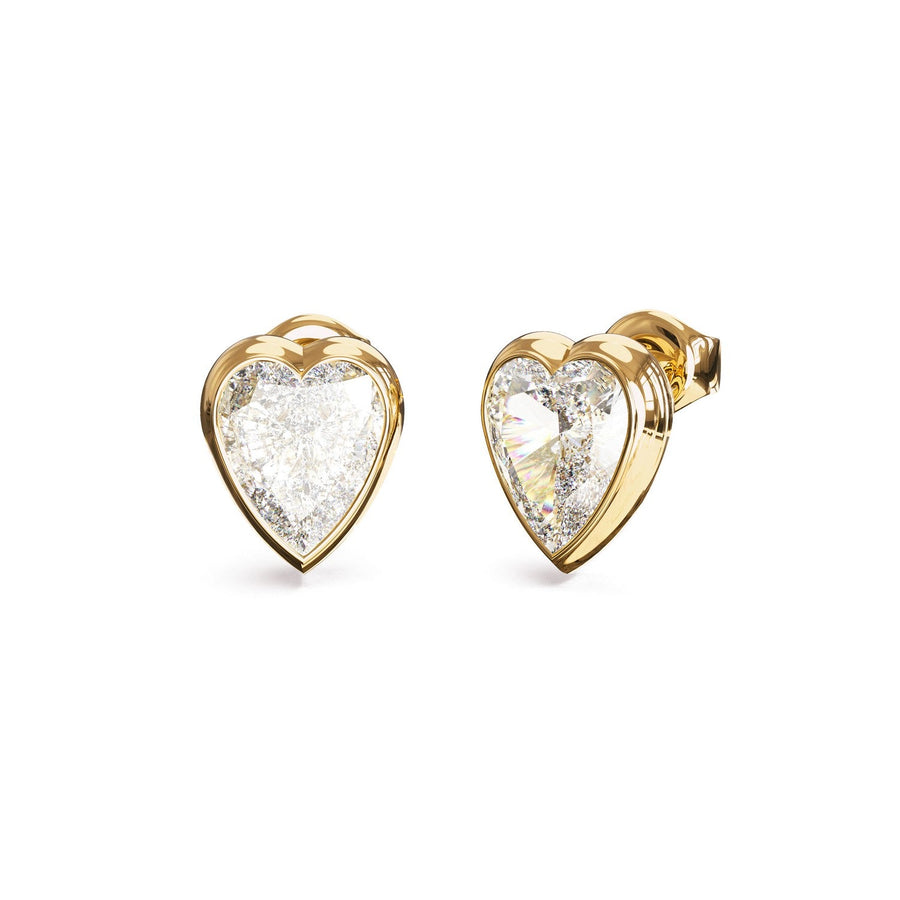 Guess Jewellery Womens 11Mm Heart Charm Studs UBE06361YG