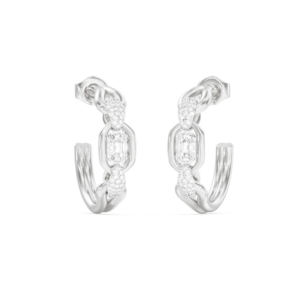 Guess Jewellery Womens 24Mm Gemstone Hoops UBE06387RH