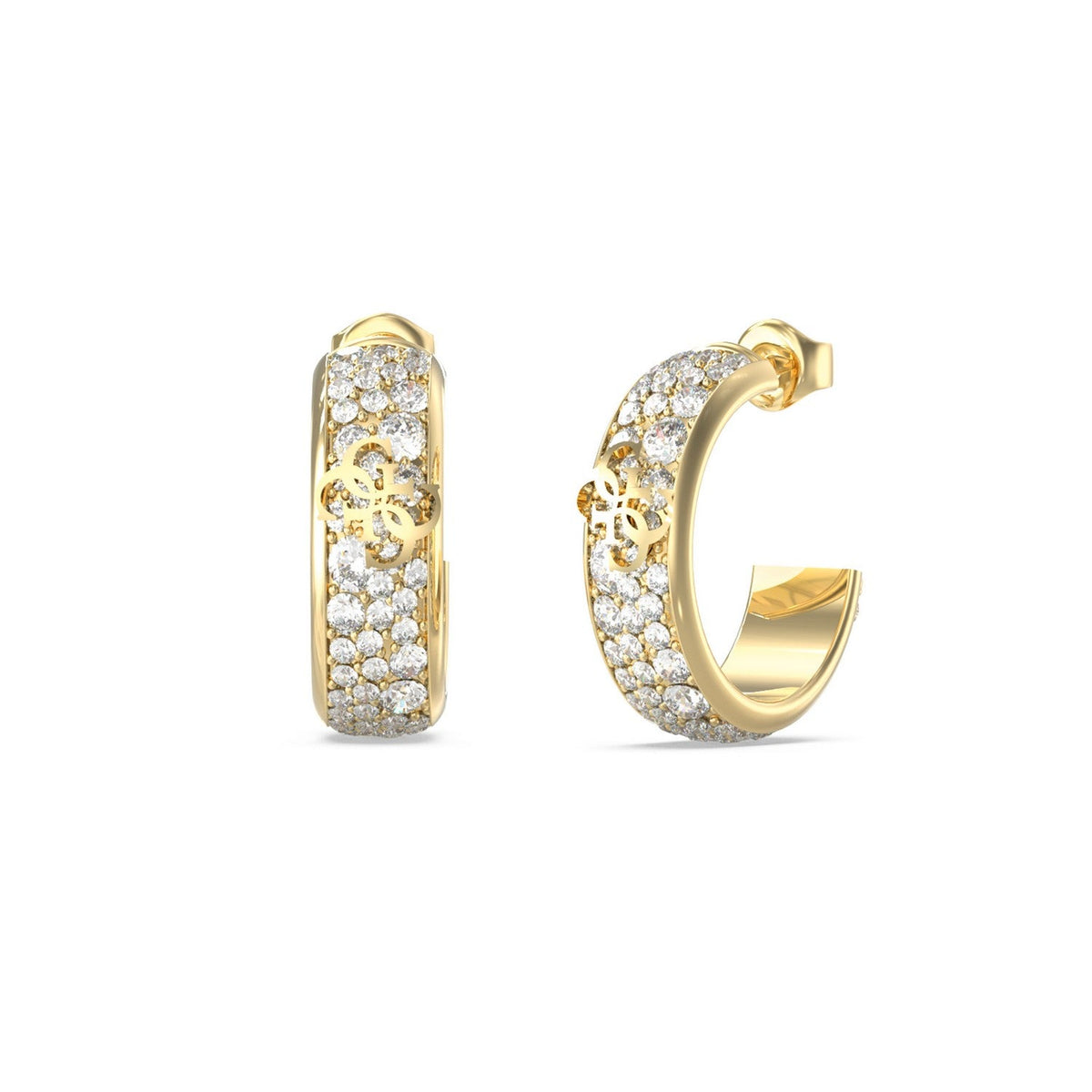 Guess Jewellery Womens 26Mm 4G Crystals Hoops UBE06402YG