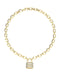 Guess Womens Guess My Secret 16-18" Pave Padlock Necklace UBN05415YG