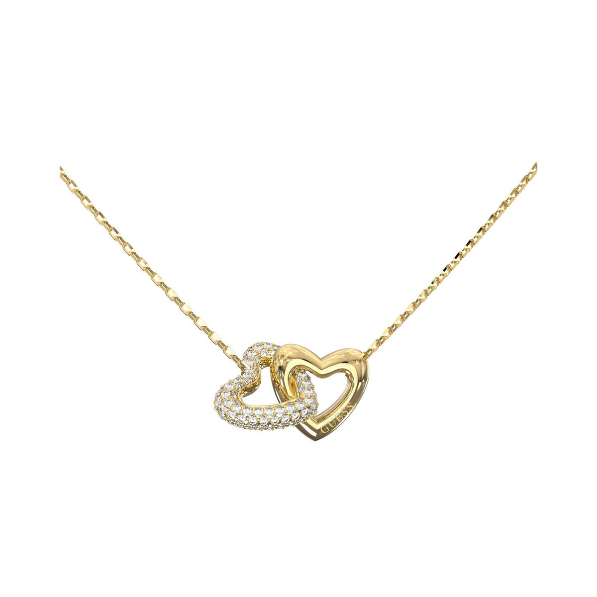 Guess Beloved Womens Yellow Gold Crystal Necklace UBN06013YG
