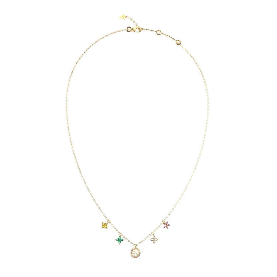 Guess Secret Garden Women's Gold Multicolor Cubic Zirconia Necklace UBN06032YGMC