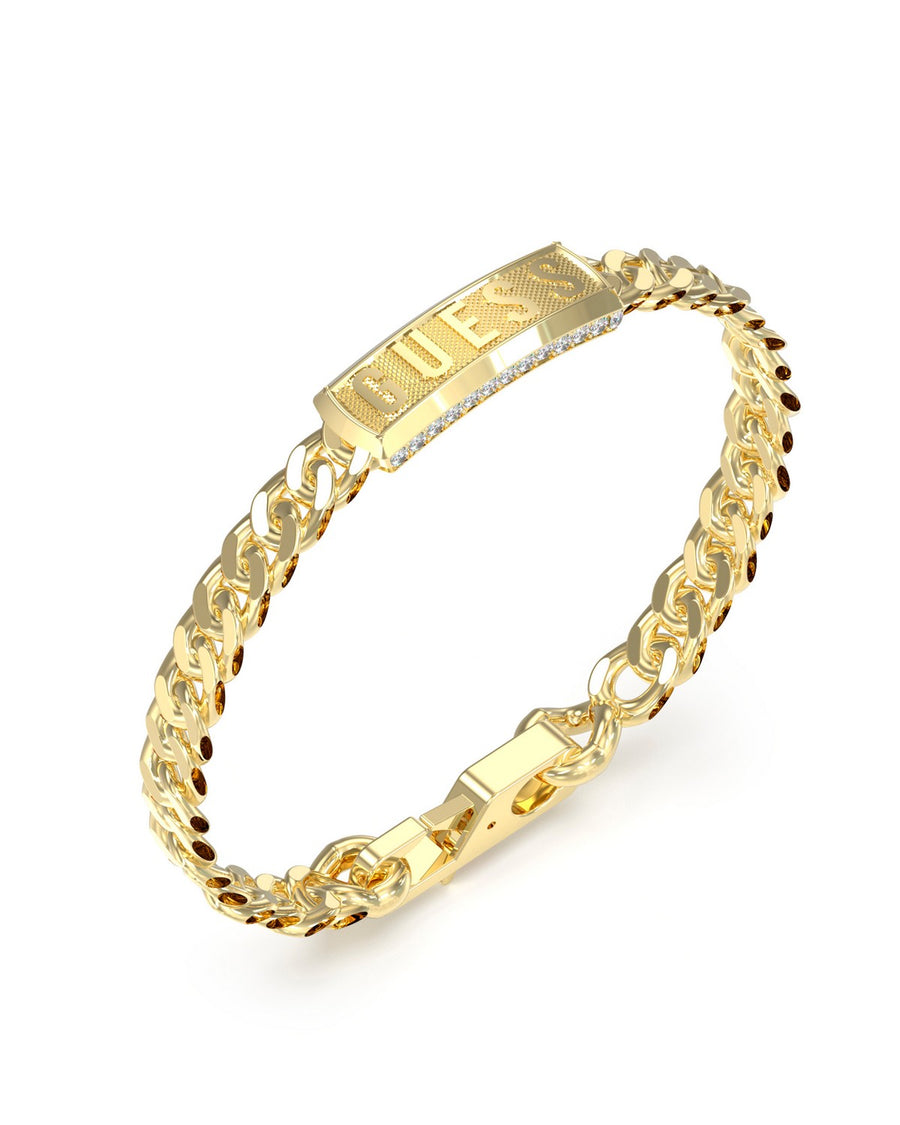 Guess Mens Large Lion King 8mm  Logo Tag Chain Br UMB05015YGL