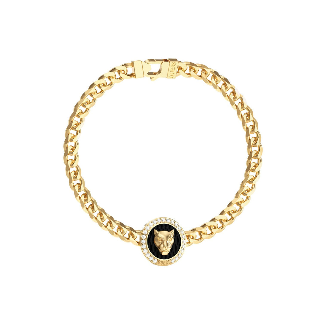 Guess Jewellery Mens 15Mm Panther Crystal Bracelet UMB06090YGL