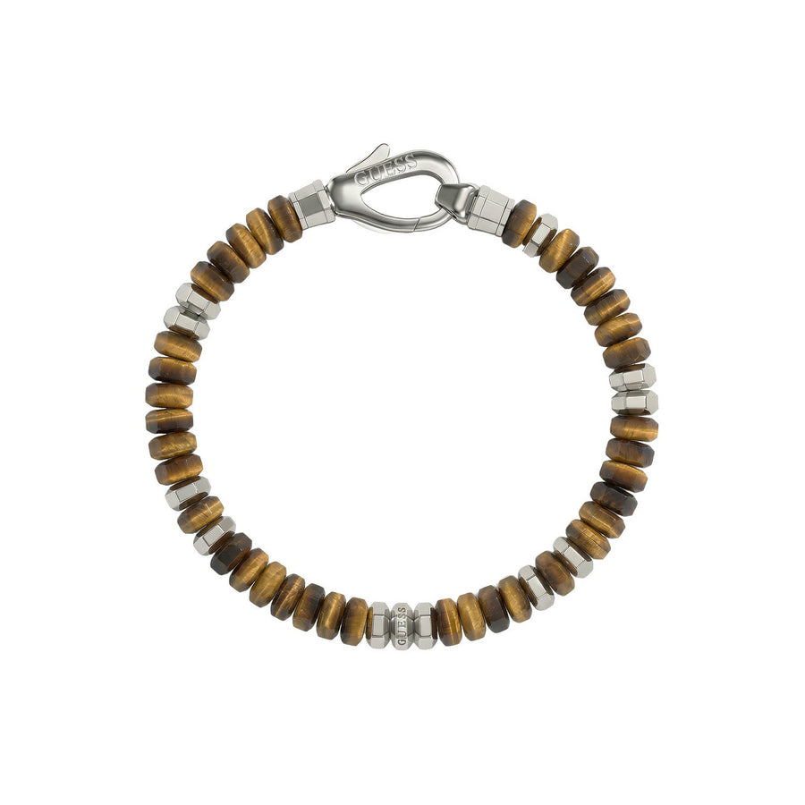Guess Jewellery Mens 6mm Exagonal Beads Bracelet UMB06092STBWS
