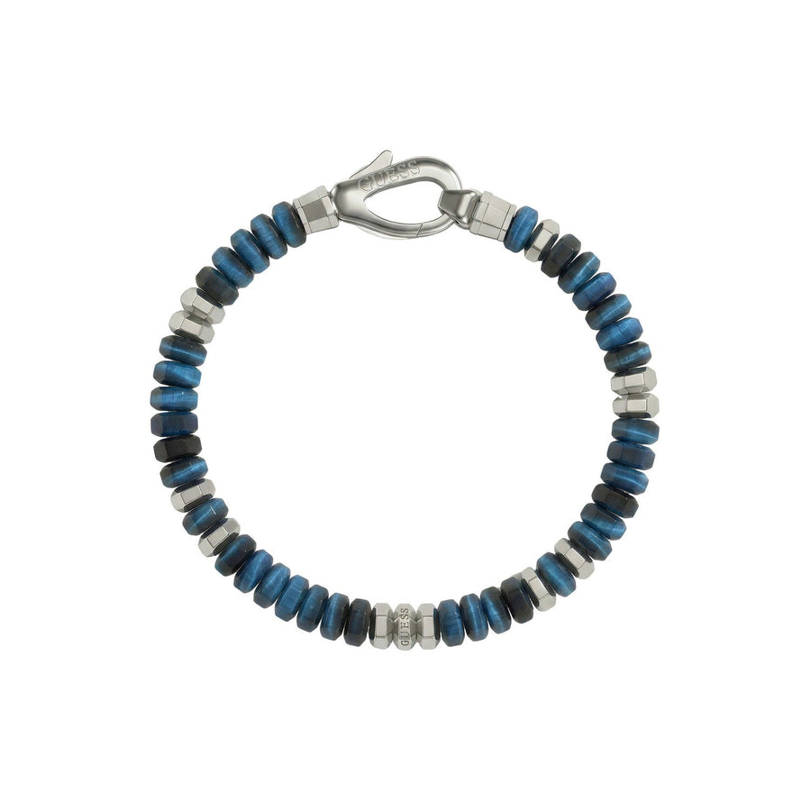 Guess Jewellery Mens 6mm Exagonal Beads Bracelet UMB06092STJBS