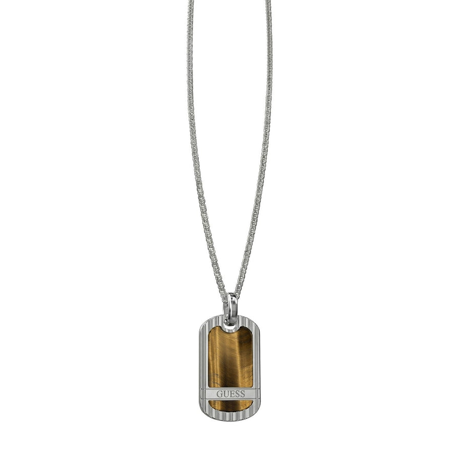 Guess Jewellery Mens Natural Stone Tag Necklace UMN06097STBW