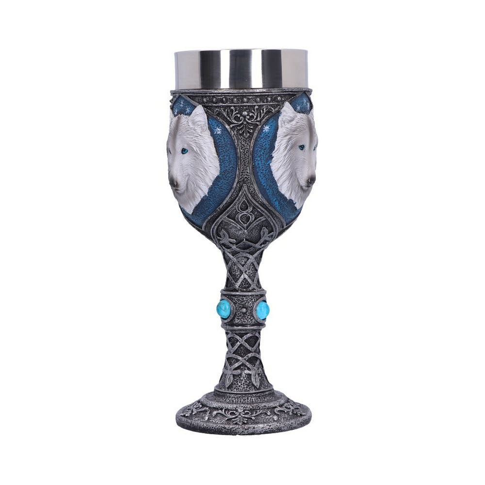 White Winter Ghost Wolf Wine Glass Goblet K2853G6