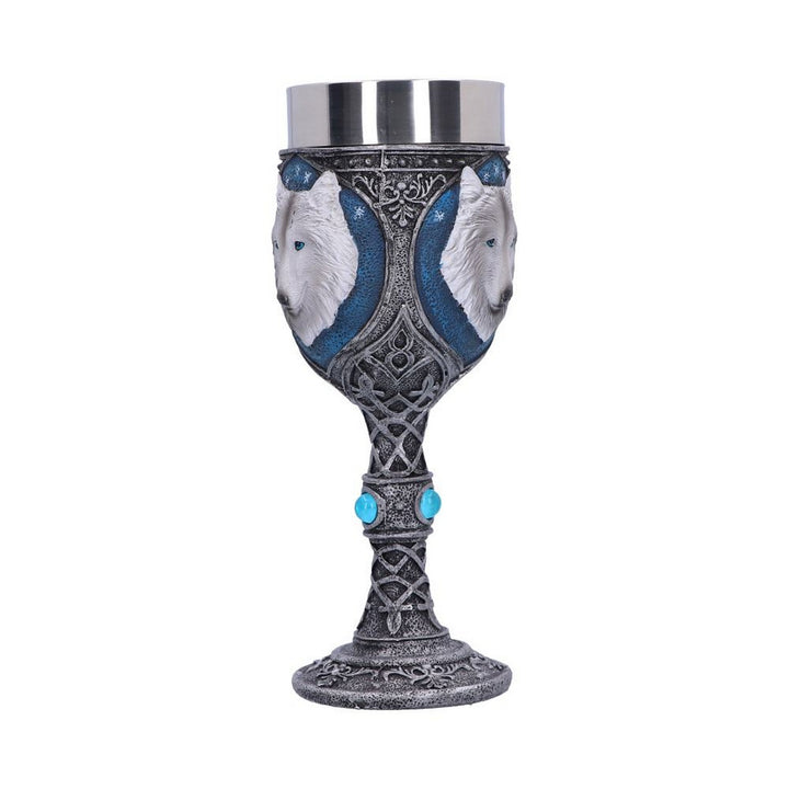 White Winter Ghost Wolf Wine Glass Goblet K2853G6
