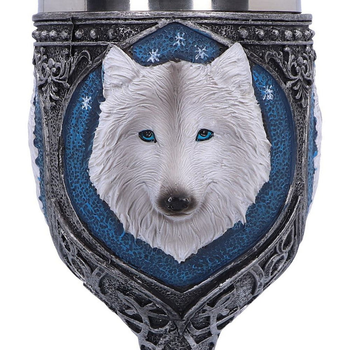 White Winter Ghost Wolf Wine Glass Goblet K2853G6