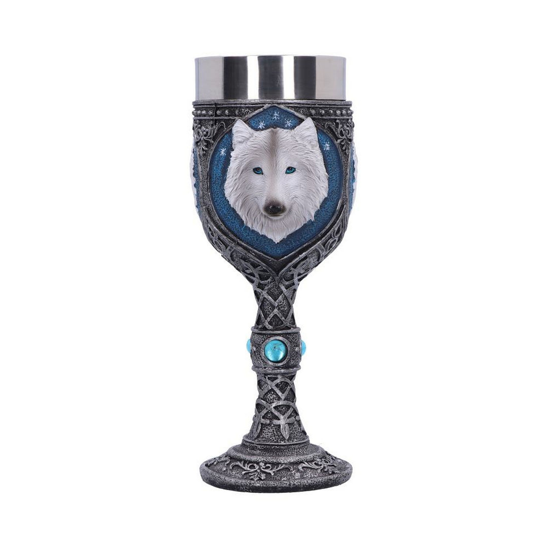 White Winter Ghost Wolf Wine Glass Goblet K2853G6