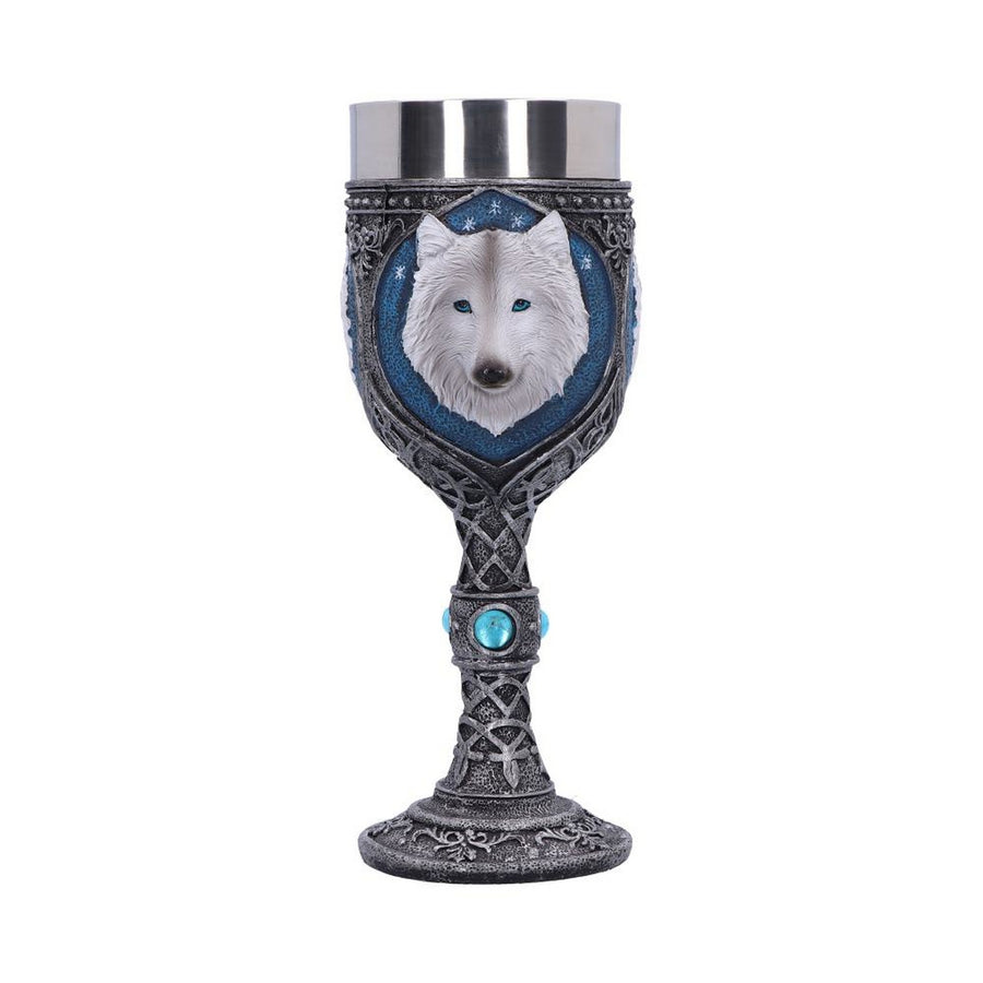 White Winter Ghost Wolf Wine Glass Goblet K2853G6