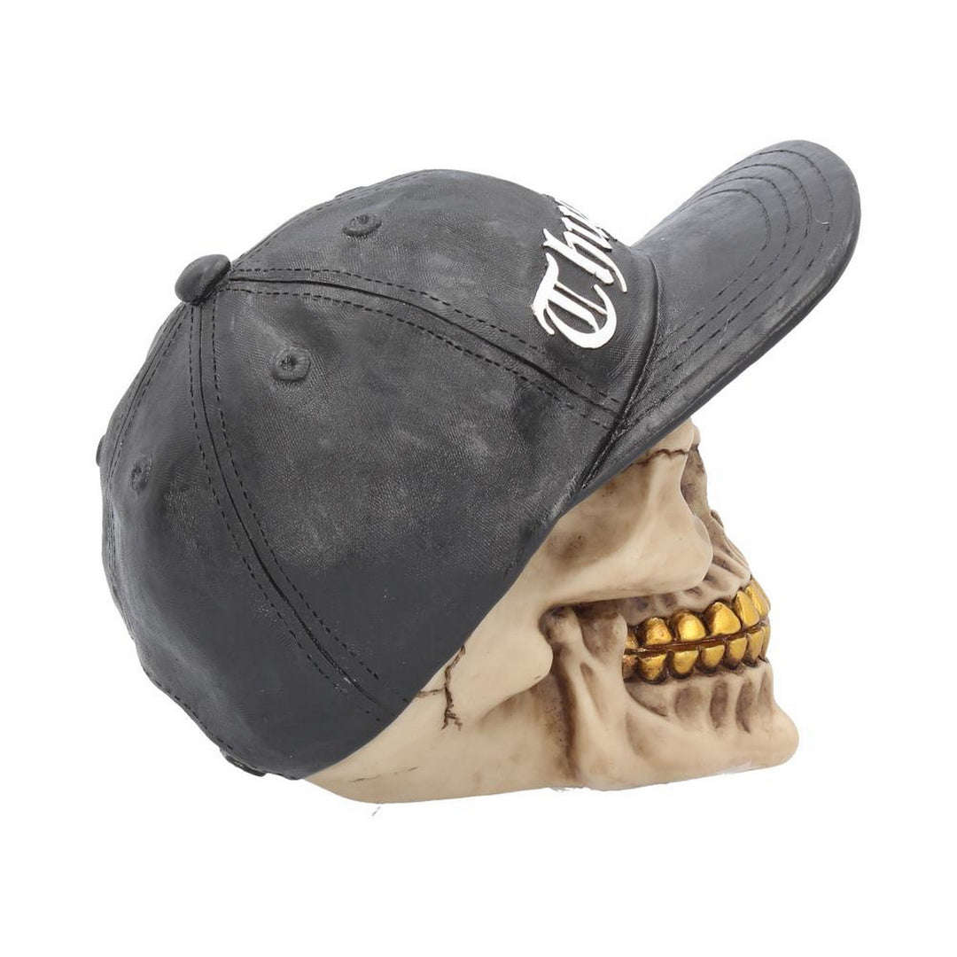 Thug Life Skull with Gold Teeth and Baseball Cap Figurine 15.8cm K3108H7