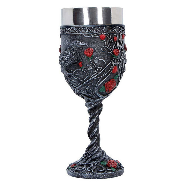 Twilight Bloom Gothic Raven Goblet 19.5cm K7487A26