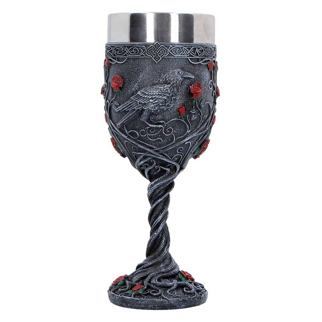 Twilight Bloom Gothic Raven Goblet 19.5cm K7487A26