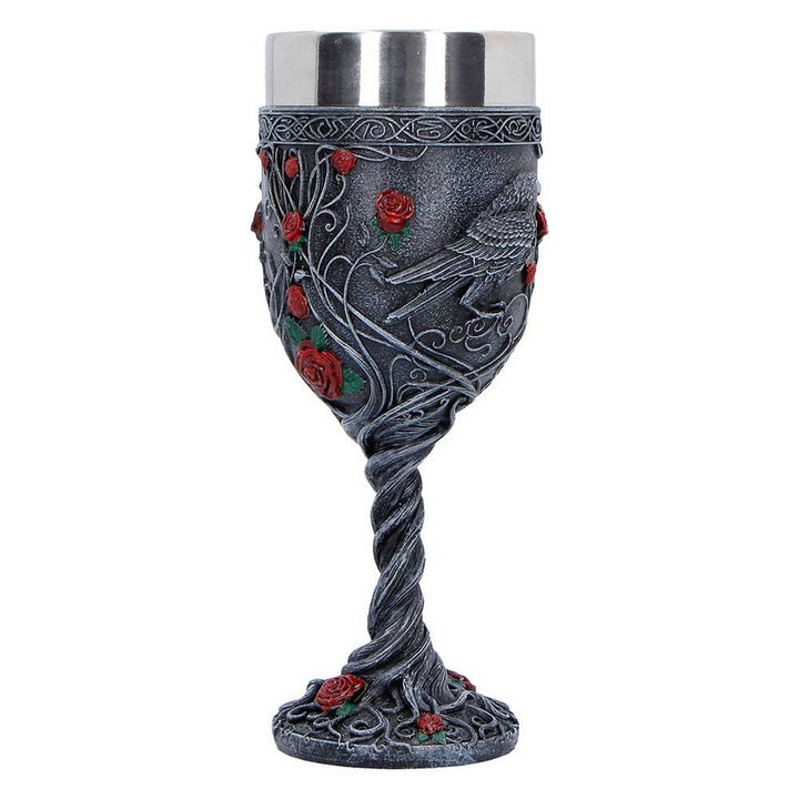 Twilight Bloom Gothic Raven Goblet 19.5cm K7487A26